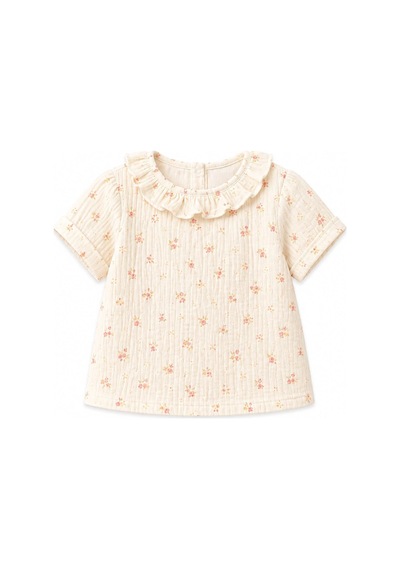 Tiffany Baby & Kids Tiffany Baby Kız Bebek Rose Dream Theme Müslin Fırfırlı Üst Krem