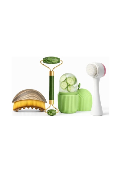 Busstier Cool Clean 4'lü Bakım Seti, Silikon Buz Yüz Rulosu, Çift