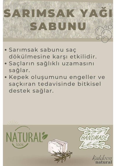 Sarımsak Yağı Sabunu El Yapımı Doğal 120 G x 3 Adet