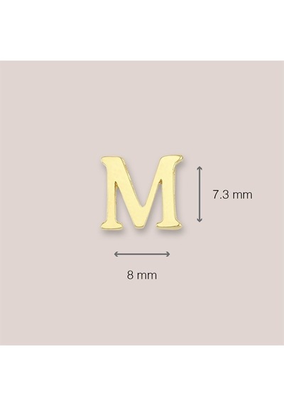 Goldkupe 14 Ayar Altın M Harf Küpe 0,57 Gr-1371