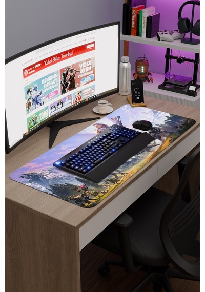 Horizon Zero Kaymaz Dikişli Kauçuk Oyuncu Mousepad V1 - 90x40 Xxl Gaming Mouse Pad Fare Altlığı