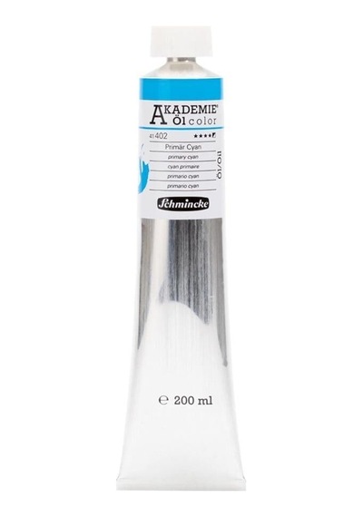 Schmincke Akademie Öl Color Yağlı Boya 200 Ml Seri 1 402 Primary Cyan Karışık, Çok Renkli