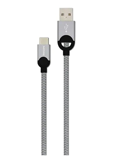 Philips Uyumlu 5A 100W UsbA to Type-C Örgülü Hızlı Şarj ve Data Kablosu