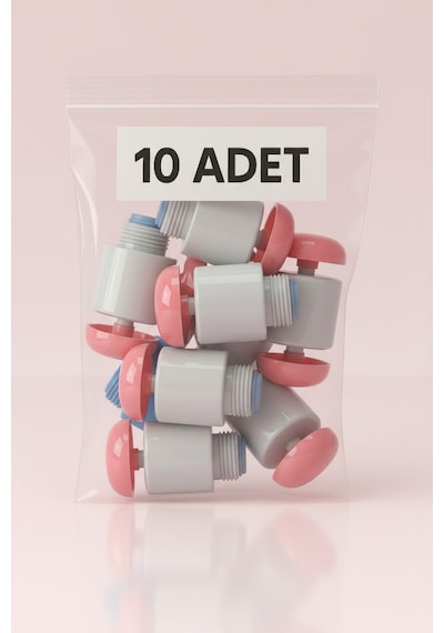 Depolu Sabunluk Sistemi Musluğu 10 Lu Paket - Pembe Butonlu Musluk