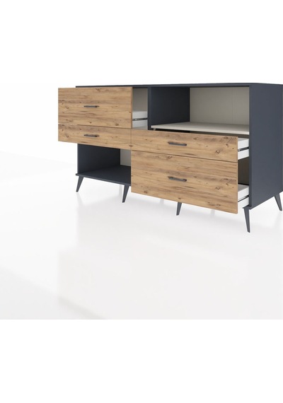 Kronos Konsol Tek Raflı 4 Çekmeceli 176x59x99 Antrasit-aytaşı/ça Antrasit-aytaşı/çam Kronos Konsol Tek Raflı 4 Çekmeceli 176x59x99 Antrasit-aytaşı/ça Antrasit-aytaşı/çam