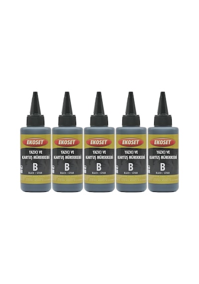 Ekoset Hp 45 Uyumlu Siyah Mürekkep 5X100 Ml Plotter Mürekkebi
