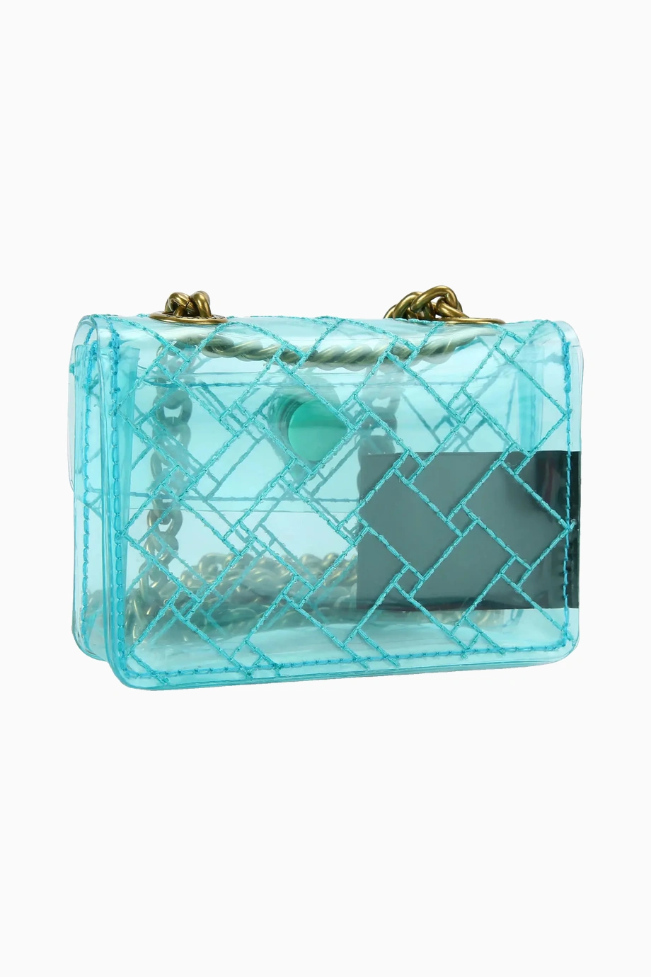 Kurt Geiger Micro Kensington Vinil Kadın Mini Çapraz Çanta Mavi