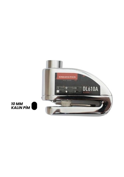 Knmaster Dl610a Alarmlı Disk Kilidi Hatırlatma Kablosu+çanta Silver