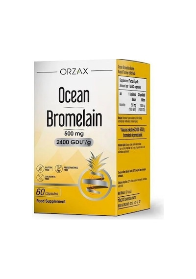 Ocean Bromelain 500 Mg 2400 Gdu/g 60 Kapsül
