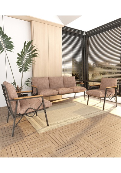 Doruk Home Balkon, Bahçe, Cafe, Metal Kanepe Koltuk Takımı , Bahçe Mobilyası - 311 Kapuçino Cappuccino Doruk Home Balkon, Bahçe, Cafe, Metal Kanepe Koltuk Takımı , Bahçe Mobilyası - 311 Kapuçino Cappuccino