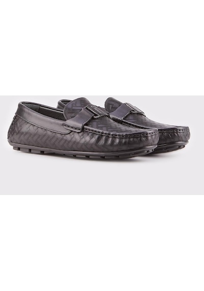 Cabani Hakiki Deri Siyah Erkek Loafer - Siyah