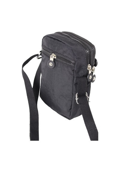 M 227 Mega Bag Krinkıl Kumaş Unisex Küçük Omuz Çantası, Telefonluk Siyah