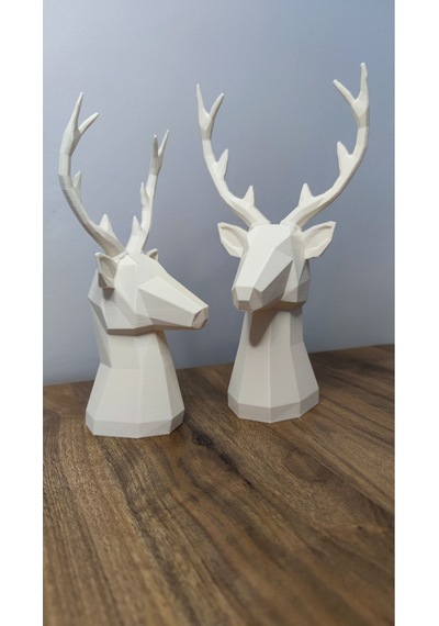 2 Li Set Geyik Figürlü Modern Dekoratif Hediyelik Biblo Kemik Beyazı 22cm/19cm Gizzstore Home