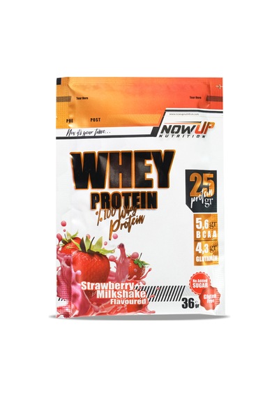 Whey Protein Saşe 30x36 Gr Tek Kullanımlık Çilek & Çikolata Aromalı 25g Protein Çilekli