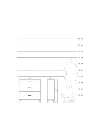 Arges Şifonyer 3 Çekmeceli 88x30x96 Aytaşı-antrasit Aytaşı