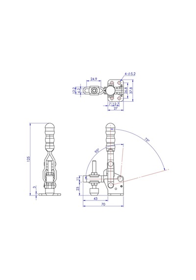 Goodhand Gh-11502-b Dikey Geçiş Kelepçesi 150 Kg Kapasiteli Düz