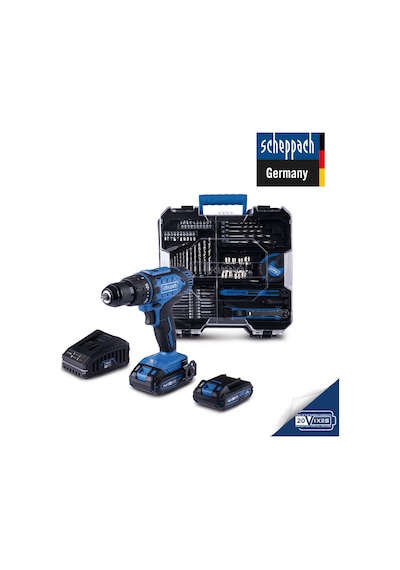 Scheppach C-DTB74/1-X 20V 2x2AH Çift Akülü Vidalama + 74 Parça Aksesuar Seti - 5910904400