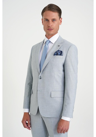 Efor Slim Fit Çift Yırtmaç Esnek Yün Mavi Takım Elbise Tk 918 Mavi
