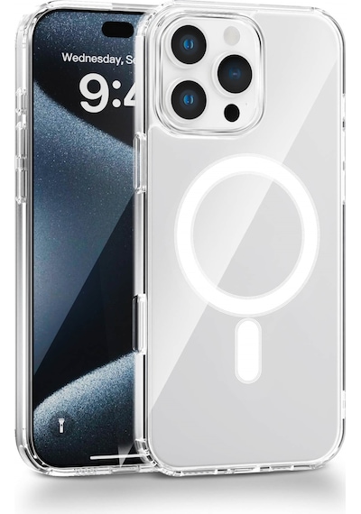 Apple Uyumlu iPhone 16 Pro Kamera Korumalı Magsafe Wireless Şarj Özellikli Lüks Şeffaf Silikon Telefon Kılıfı