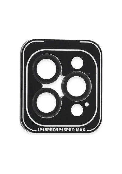 Joko Apple, Uyumlu iPhone 15 Pro Max Pvd Metal Kamera Lens - Siyah