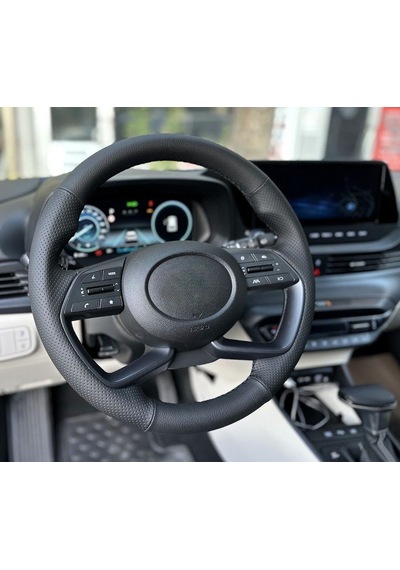 Hyundai İ20 2020-2024 Araca Özel Direksiyon Kılıfı F1 Olmayan Ar Siyah