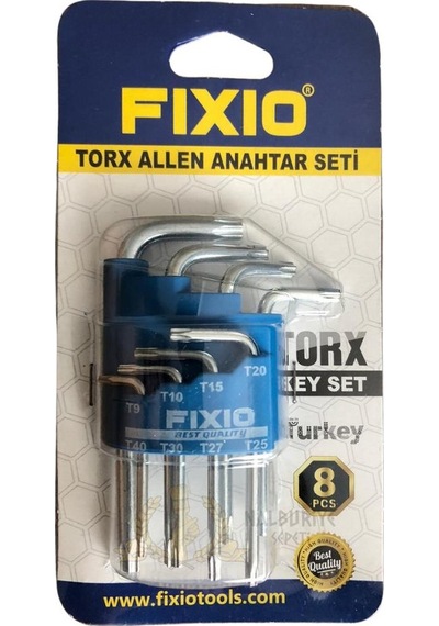 Fixio Torx Alyan Anahtar Takımı - Kısa - 8 Parça Tork Allen