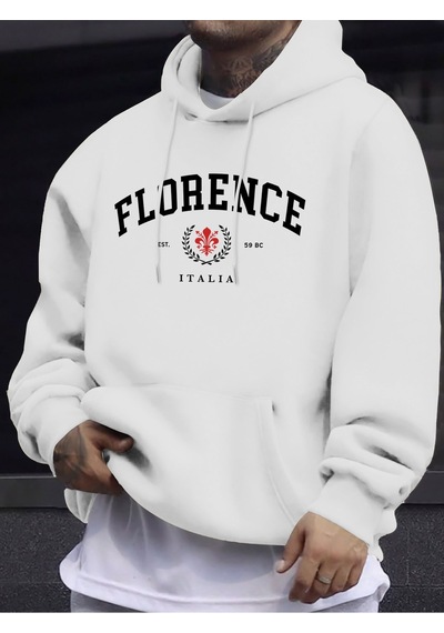 Startmore Startmoreflorence Italia Letter Print Man Daily 12 Renk Üstler Spor Basit Kazak Sonbahar Bol Kapüşonlu Beyaz