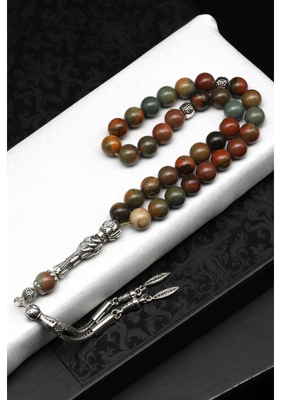 Jasper Doğal Taş Tesbih 8 Mm Küre Kesim 65654309