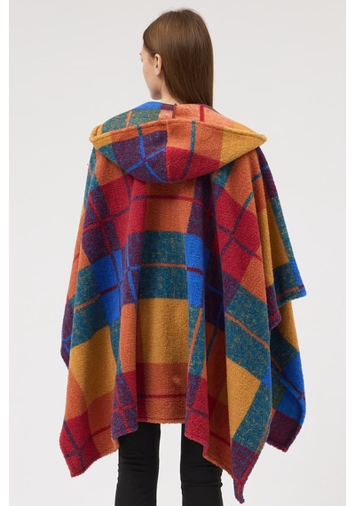 Buly Cozy Soul Kapüşonlu Panço Çok Renkli