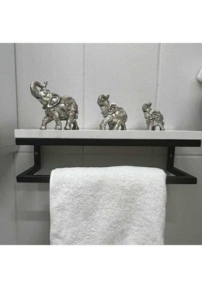 lyla concept FULYA Banyo Beyaz Raflı Metal Havlu, Şal Askılık Beyaz