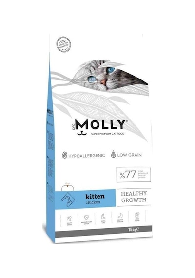 Molly Düşük Tahıllı Hypoallergenic Tavuklu Yavru Kedi Maması 15 Kg
