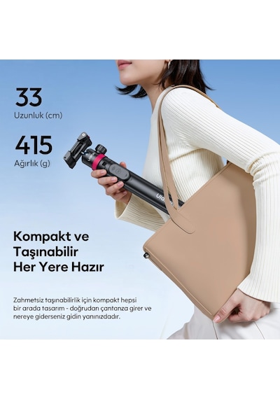 Ulanzi Mt-44b 150cm 2 İn 1 Otomatik Açılan 4 Ayaklı Selfie Monopod Tripod Siyah - S056