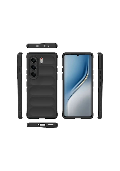Tecno Camon 40 Pro 5g Cm7 Uyumlu Silikon Kılıf - Kamera Korumalı Yeni Nesil Airbag Kapak-siyah Siyah