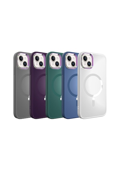 Zore Apple iPhone 13 Uyumlu Magsafe Wireless Şarj Özellikli Omsy Stil Kılıf-sierra Mavi