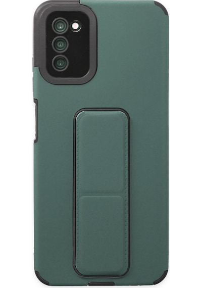 Samsung Uyumlu Galaxy A03s Uyumlu Kılıf Mega Standlı Silikon - Yeşil