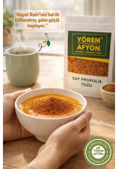 Yörem Afyon Usta Arıcıların Seçkisi Anadolu Yaylalarından Gelen Gizli Cevher Saf Propolis Tozu, Ekstraktı 25gr