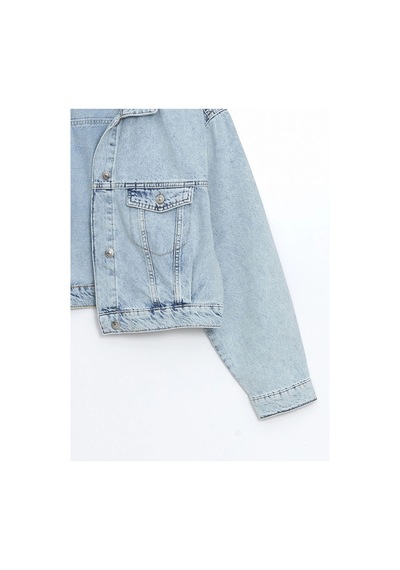 LC Waikiki Lcw Vision İndigo Gömlek Yaka Oversize Crop Kadın Jean Ceket Lıght Indıgo Rod LC Waikiki Lcw Vision İndigo Gömlek Yaka Oversize Crop Kadın Jean Ceket Lıght Indıgo Rod