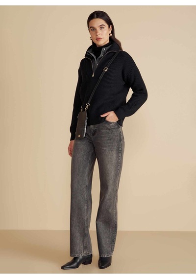 Brooks Brothers Siyah Kadın Bato Oversize Kazak