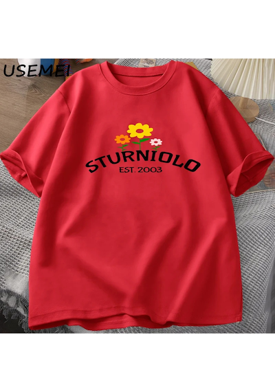 Flood Of Style Sturniolo Üçüz Merch Tshirt Erkek Boy T-shirt Yaz Tees Kısa Kollu Adam Giysileri Grafik Tee P Beyaz