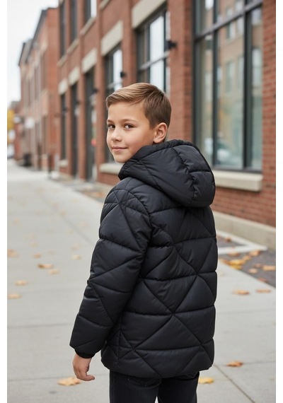 Benitto Kids Erkek Çocuk Şişme Mont 51378 Siyah