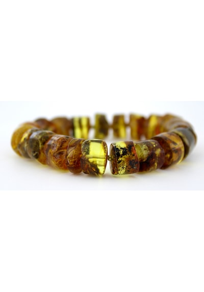 Kehribar Bileklik Amorf Tasarım Ambergold Blk23-140 Çok Renkli
