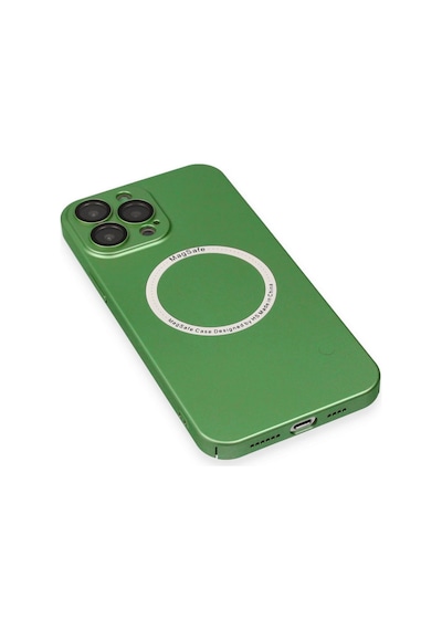 Apple Uyumlu iPhone 13 Pro Kılıf Jack Magneticsafe Lens Silikon Yeşil/