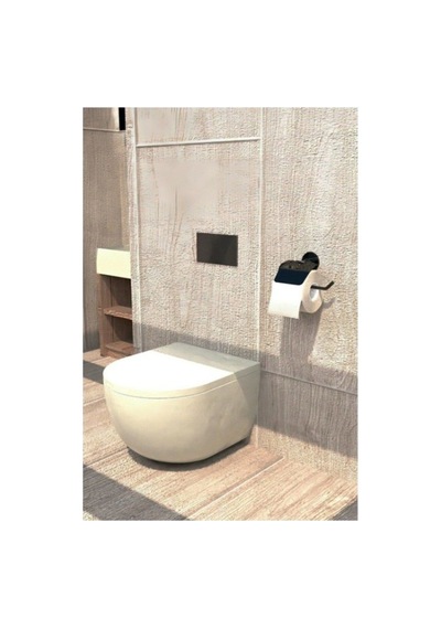 Buççin Online Mağaza Yapışkanlı Siyah Geniş Kapaklı Tuvalet Kağıtlığı Wc Kağıtlık Tuvalet Kağıdı Askısı Metal Siyah Çok Renkli