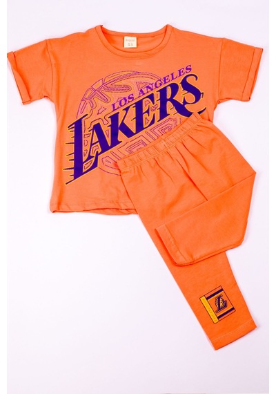 Hçm Kız Çocuk Takım Kapri Taytlı Lakers Baskılı B13 Yavruağzı Hçm Kız Çocuk Takım Kapri Taytlı Lakers Baskılı B13 Yavruağzı