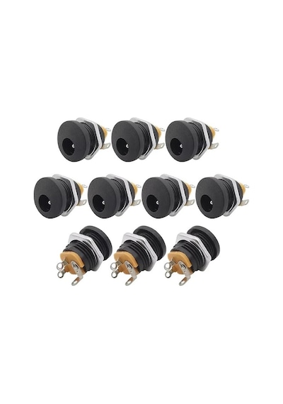 IC-258 DC Şase 2.5 MM Yuvarlak Somunlu 5.5x2.5 MM 10 Adet