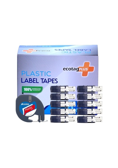 Ecotagplus Dymo Letratag Muadili Plastik Serit Etiket Kırmızı 10 L...