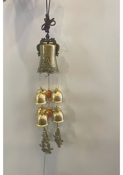 Deprem Zili Çanı Duvar Rüzgar Çanı Zili Feng Shui Ejderha Yılı Metal Borulu Budha Buda Ejderha Çift Balıkobjeli