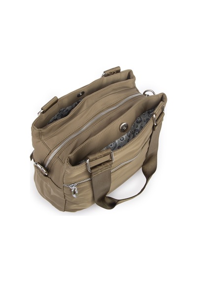 Nas Bag Kadın Çok Bölmeli Orta Boy Çapraz Omuz Çantası Haki 30x24 Cm Diğer