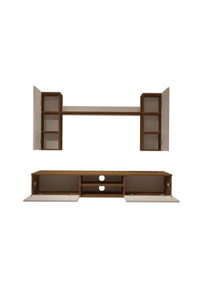 Decoraktiv Eko 5d Mdf Dvd Tv Ünitesi Tv Sehpası - Ceviz Beyaz Ahşap - Beyaz
