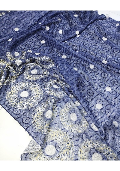 Mor Beyaz Renklerde Dantel En 130 Cm X Boy 225 Cm -10526 Çok Renkli